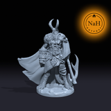 Drakon, The Axe of Infernos | Tiefling Barbarian | Half Devil Fighter miniature for Tabletop games like D&D and War Gaming| Created by Rocket Pig Games