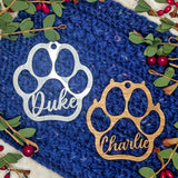 Cat Christmas Ornament without Snowflake | Custom Paw Print Pet Gift | Personalized Cat Decoration