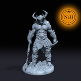 Karnak the Infernal, Fiendish Minotaur Chieftain | Miniature for Tabletop games like D&D and War Gaming