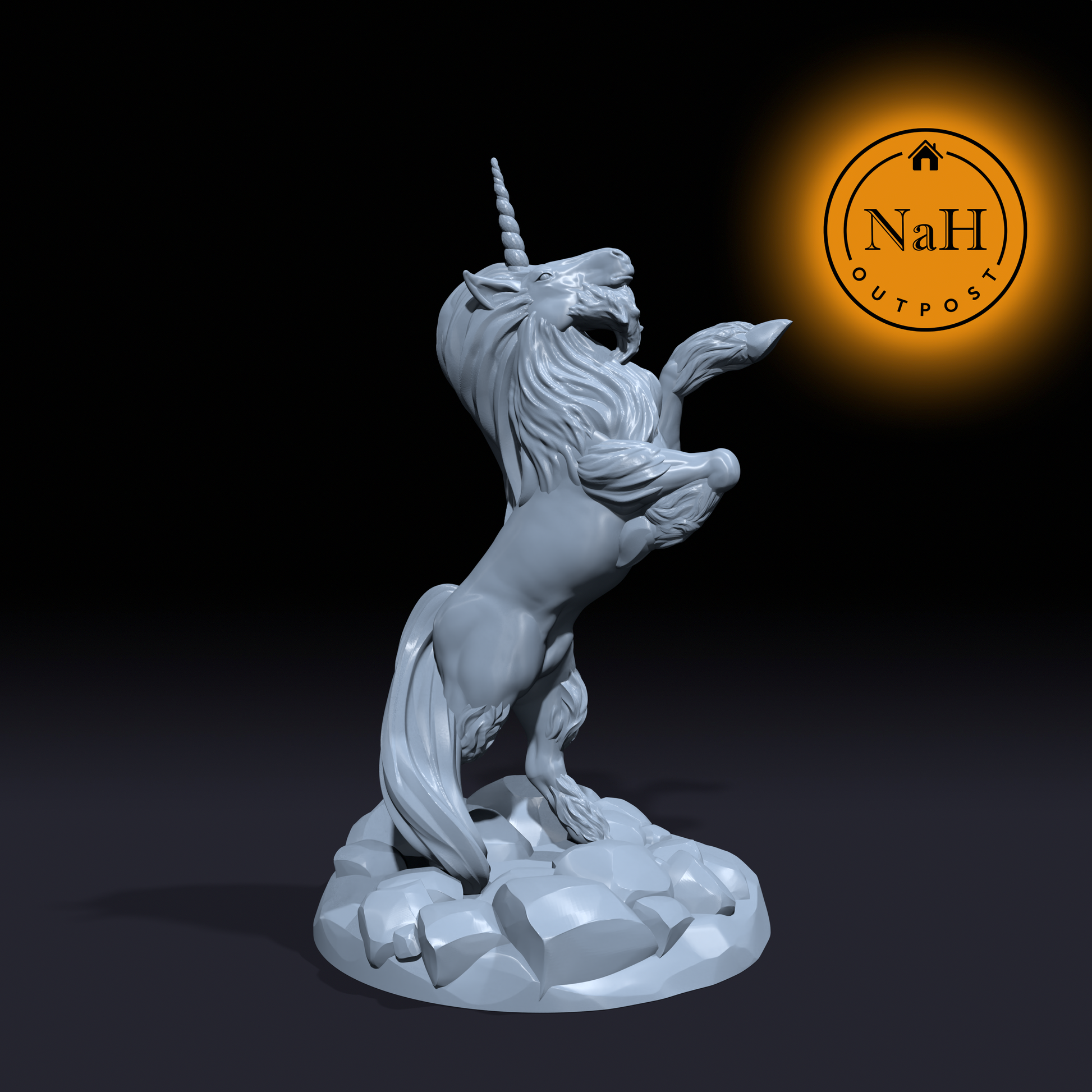 Silverhorn, the Forest Spirit | Unicorn Miniature for Tabletop games like D&D and War Gaming