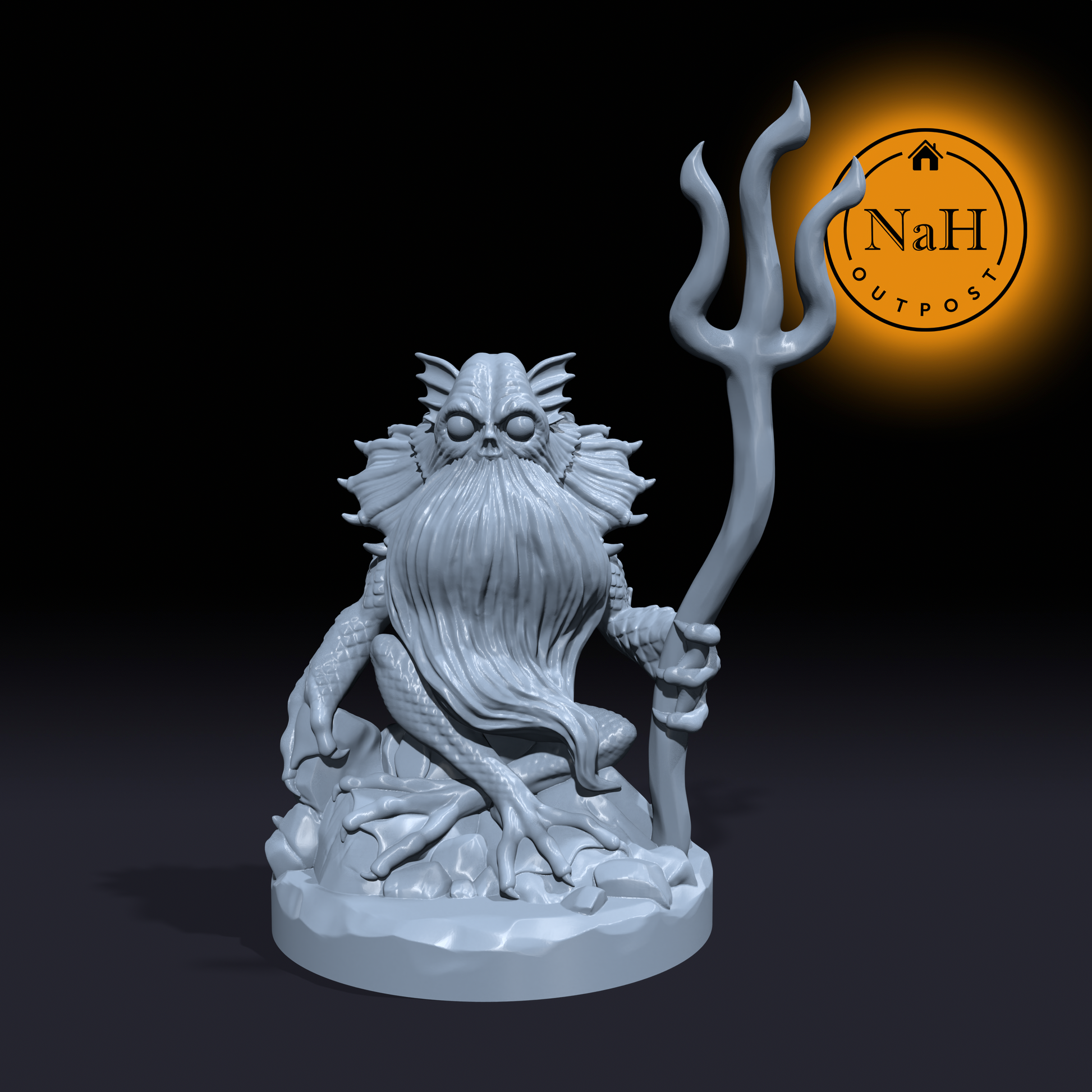 Rusalka, Voice of the River | Vodyanoi | Vodyanoy Miniature for Tabletop games like D&D and War Gaming