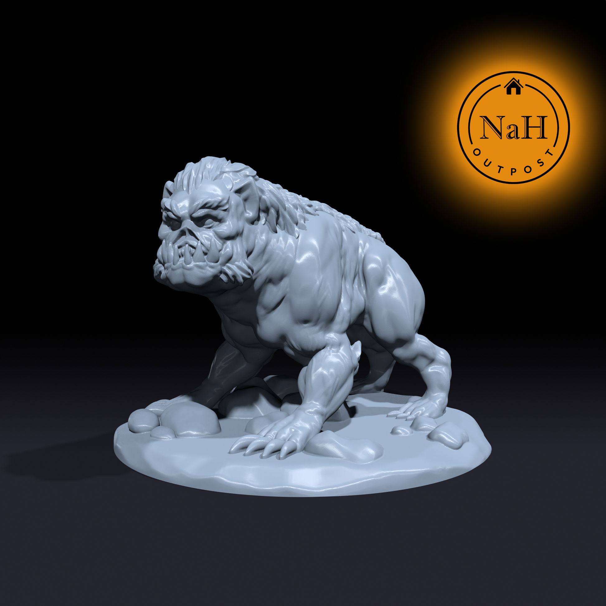 Cinderbreath | Yeth Hound | Xeth Beast | Miniature for Tabletop games like D&D and War Gaming