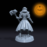Agatha Stonehammer | Female Human Paladin or Cleric miniature for Tabletop games like D&D and War Gaming| Dungeons and Dragons Mini