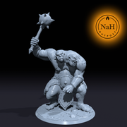 Grimduo, the Twin Menace | Ettin | Two Headed Ogre or Giant miniature for Tabletop games like D&D and War Gaming| Dungeons and Dragons Mini | RN estudio