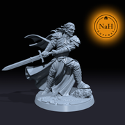 Levariel Silverblade |  Elf Knight | Barbarian | Fighter miniature for Tabletop games like D&D and War Gaming| Dungeons and Dragons Mini | RN estudio