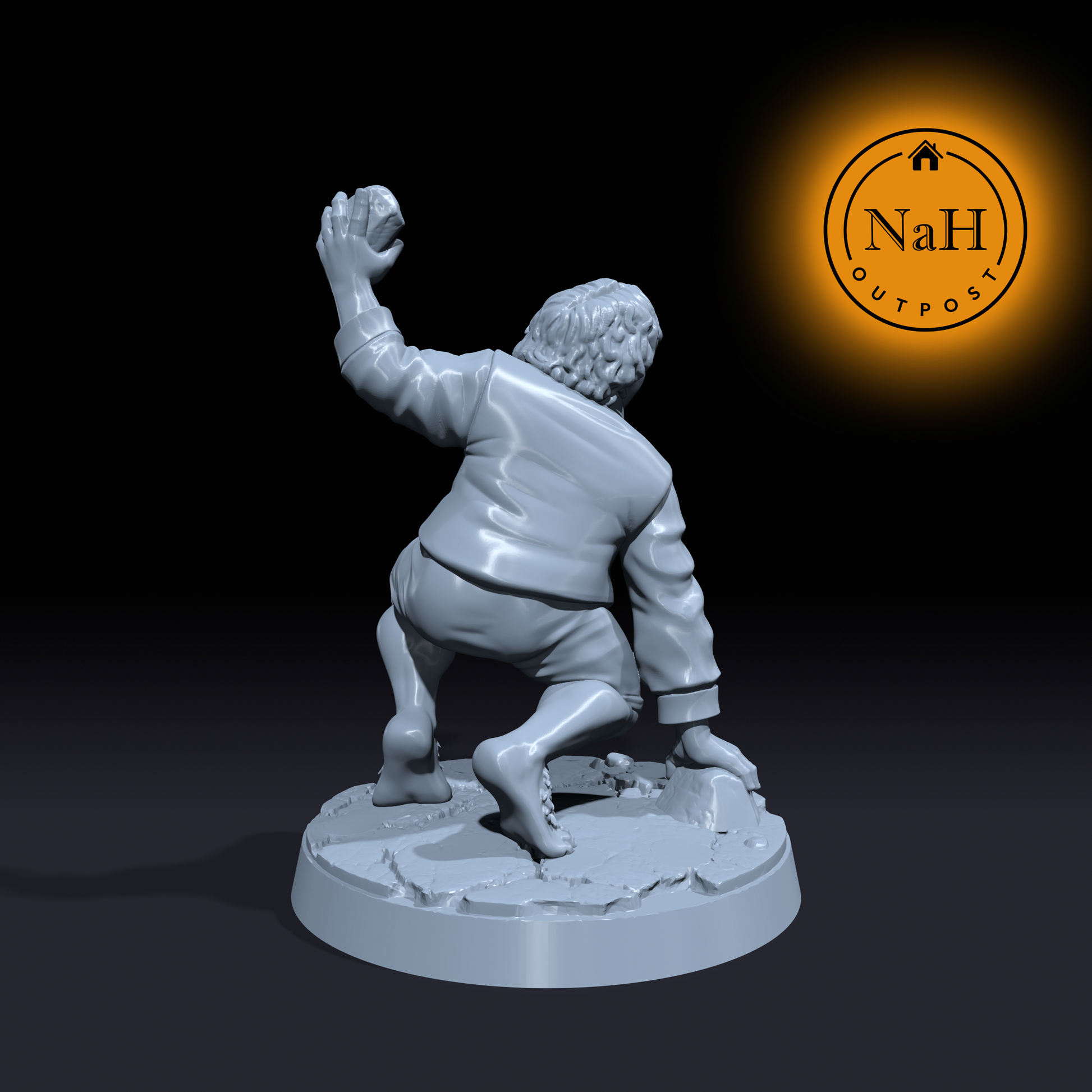 Matty Buckless the Stone Flinger | Halfling Monk | Rogue miniature for Tabletop games like D&D and War Gaming| Dungeons and Dragons Mini | RN estudio