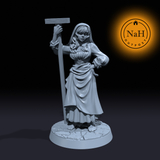 Agnes Goodweather | Washgirl | Female townsfolk miniature for Tabletop games like D&D and War Gaming| Dungeons and Dragons Mini | RN estudio