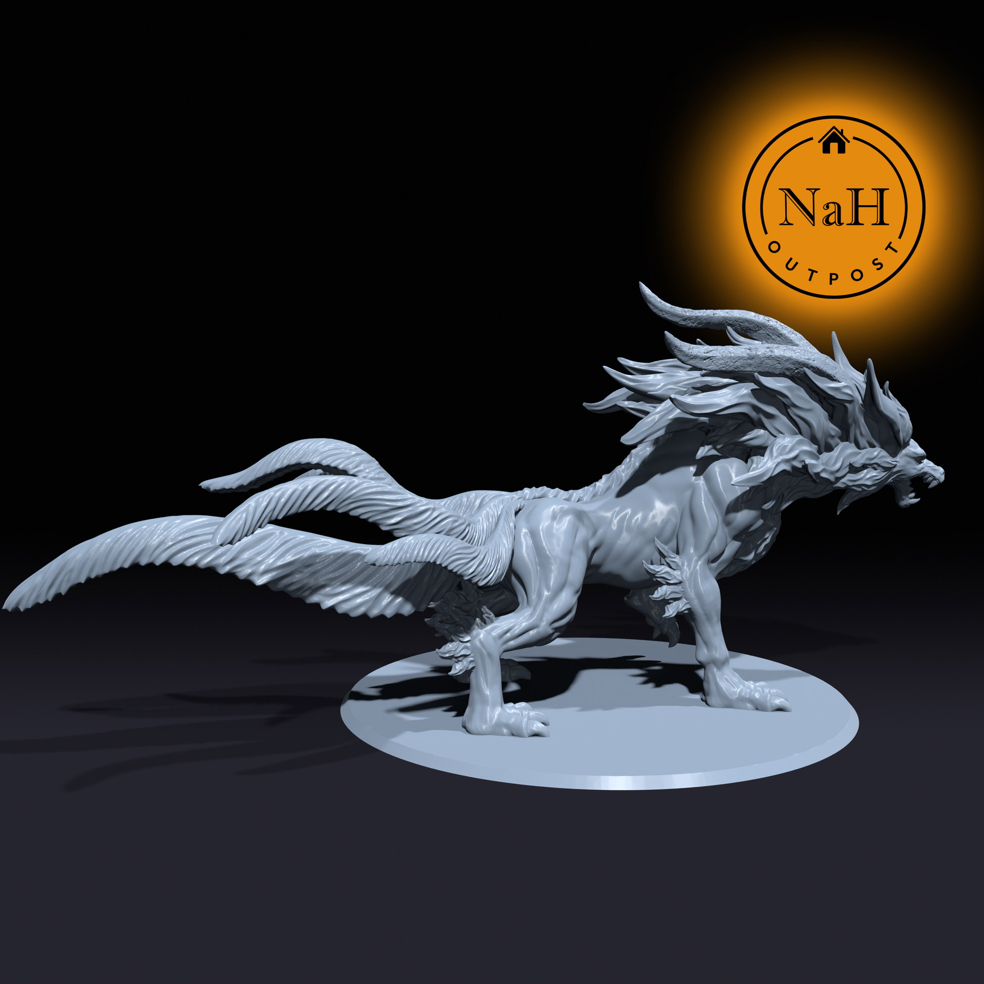 Frostfang, the Winter Terror | Icewolf | Dire Winter Wolf miniature for Tabletop games like D&D and War Gaming| Dungeons and Dragons Mini | RN estudio