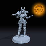 Shaduuna Infernalblade | Female Tiefling Assassin | Fighter miniature for Tabletop games like D&D and War Gaming| Dungeons and Dragons Mini | RN estudio