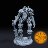 Cogthane Rumble | Clockwork Giant | Mechanical Barbarian | Miniature for Tabletop games like D&D and War Gaming