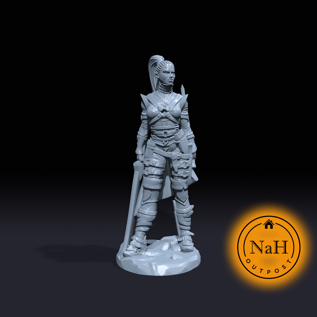 Eilistra Twinblade | Dark Elf |Female Fey Rogue| Miniature for Tabletop games like D&D and War Gaming