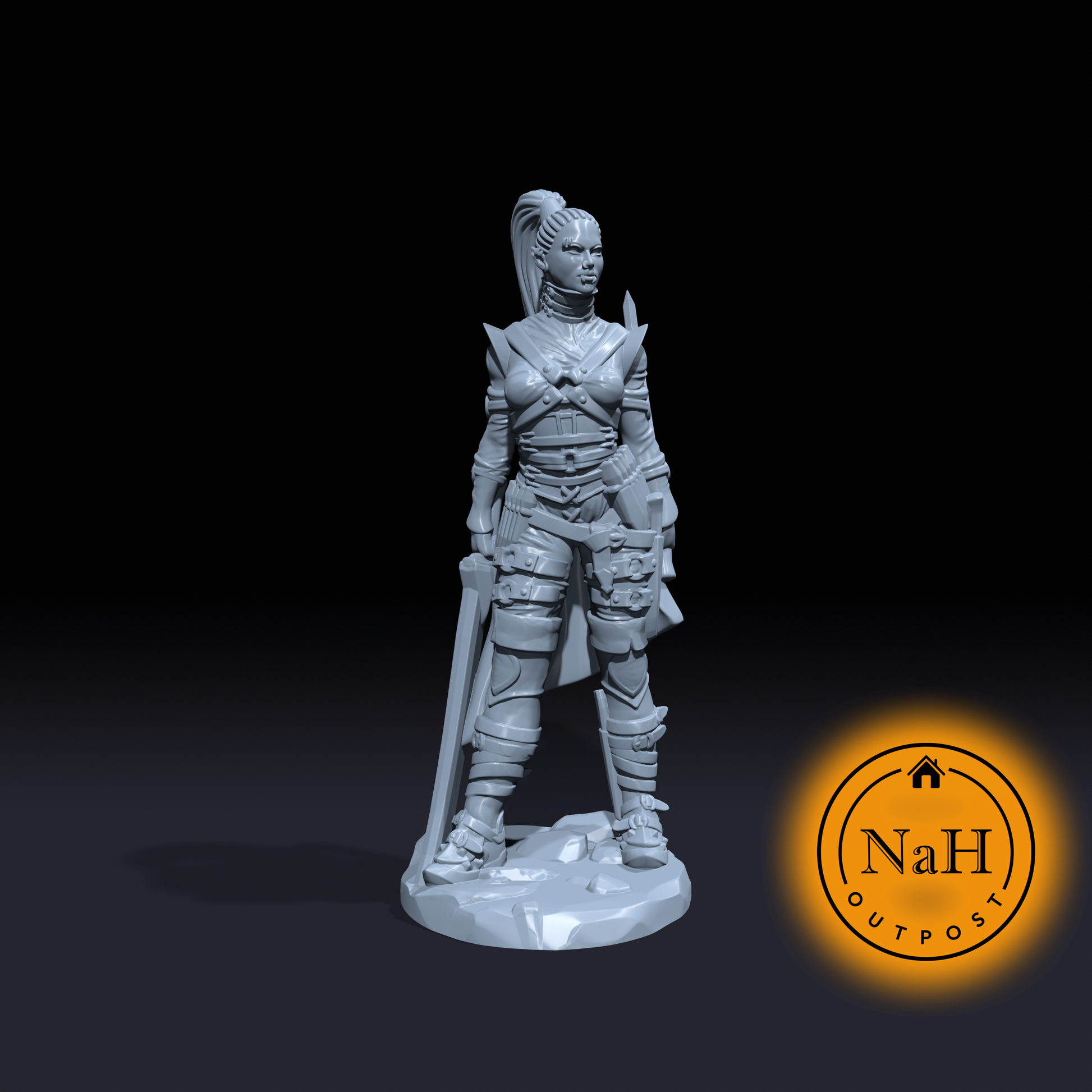 Eilistra Twinblade | Dark Elf |Female Fey Rogue| Miniature for Tabletop games like D&D and War Gaming