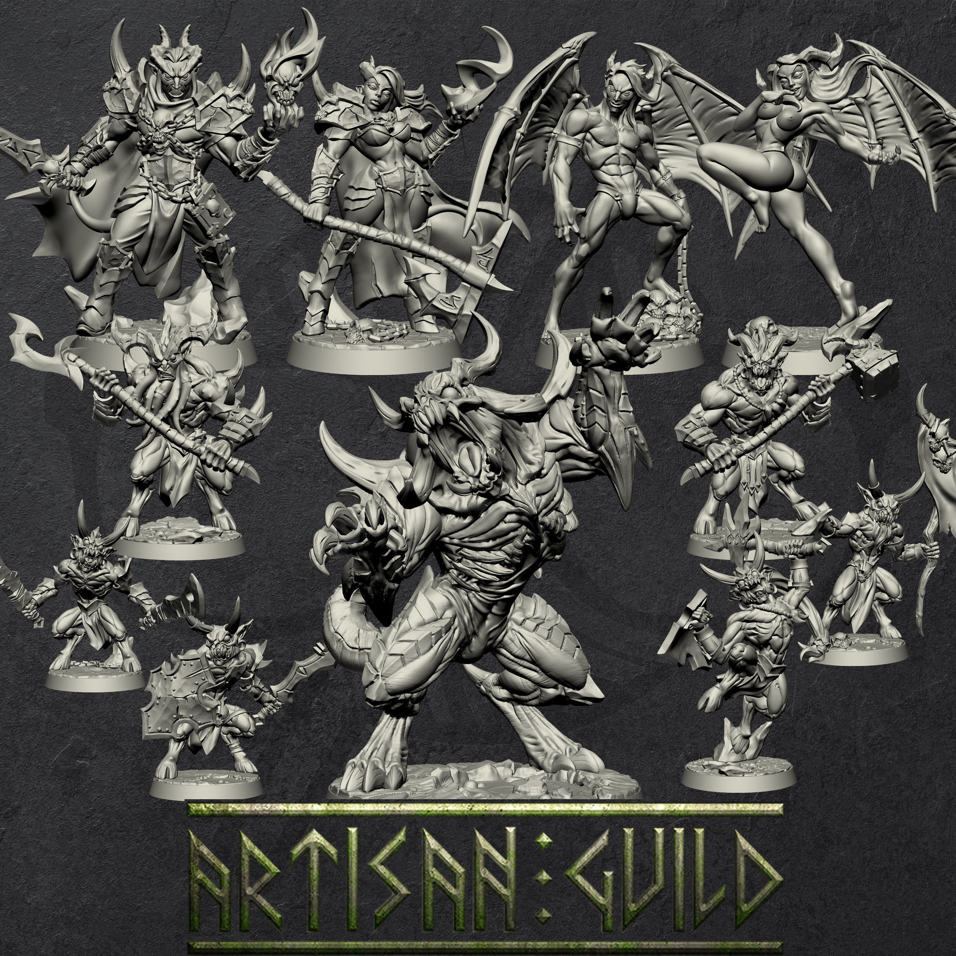 Abyss Demons Set | Devil | Modular Fiends miniature for Tabletop games like D&D and War Gaming