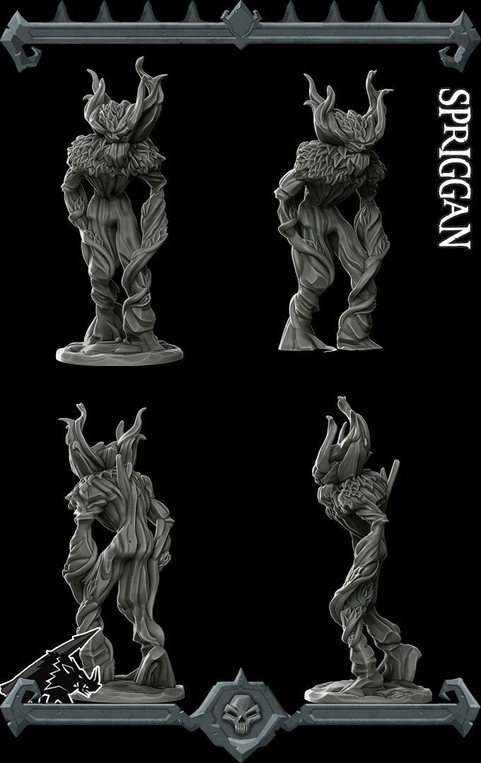Leafsong Greenbark | Spriggan plant Miniature for Tabletop games like D&D and War Gaming