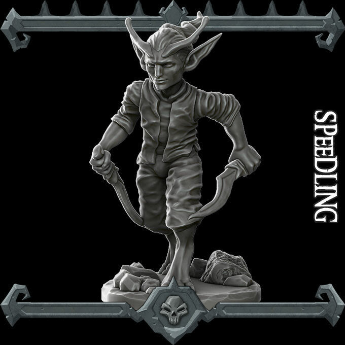 Flickerflick, the Trickster Spirit | Quickling | Speedling | Fey Miniature for Tabletop games like D&D and War Gaming