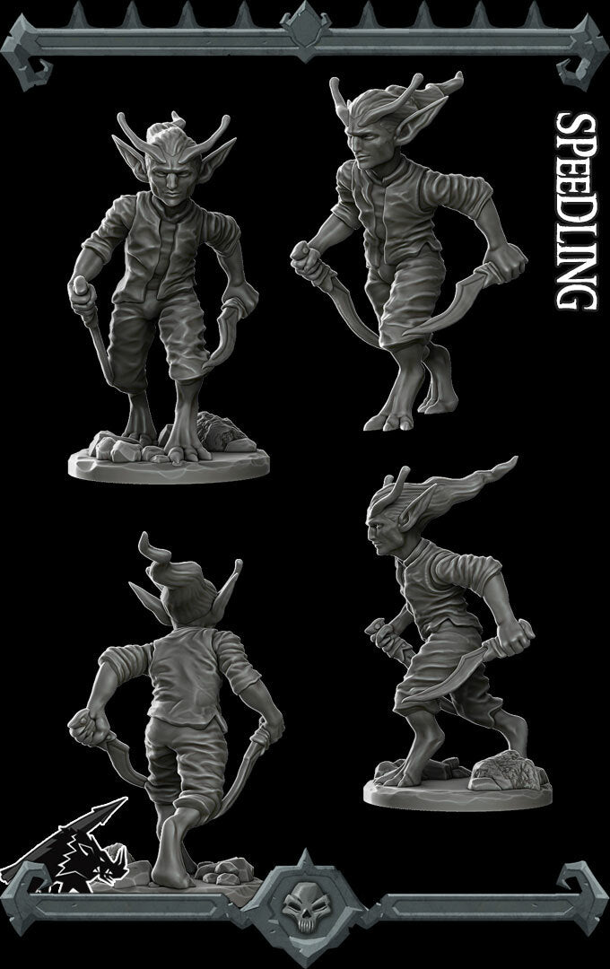 Flickerflick, the Trickster Spirit | Quickling | Speedling | Fey Miniature for Tabletop games like D&D and War Gaming