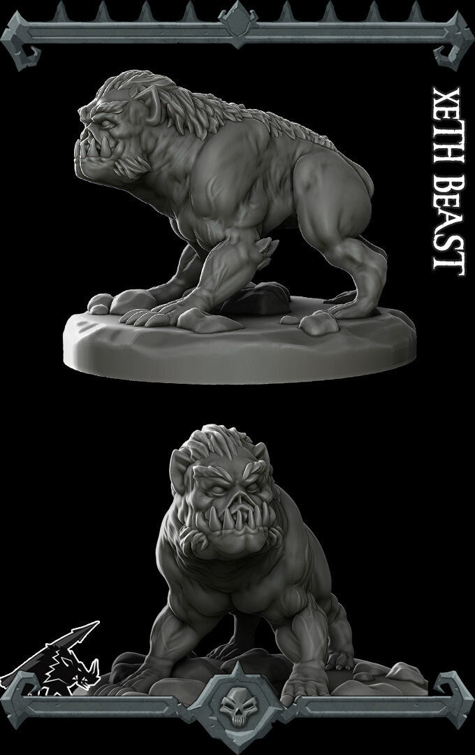 Cinderbreath | Yeth Hound | Xeth Beast | Miniature for Tabletop games like D&D and War Gaming