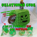 Gelatinous Cube DIY Kit and Pattern | Amigurumi Crochet Pattern | Dungeons and Dragons Gift for Her | Gift for Nerds