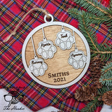 Fur Family Pet Christmas Ornament | Personalized Gift | Cat and Dog Paw Family