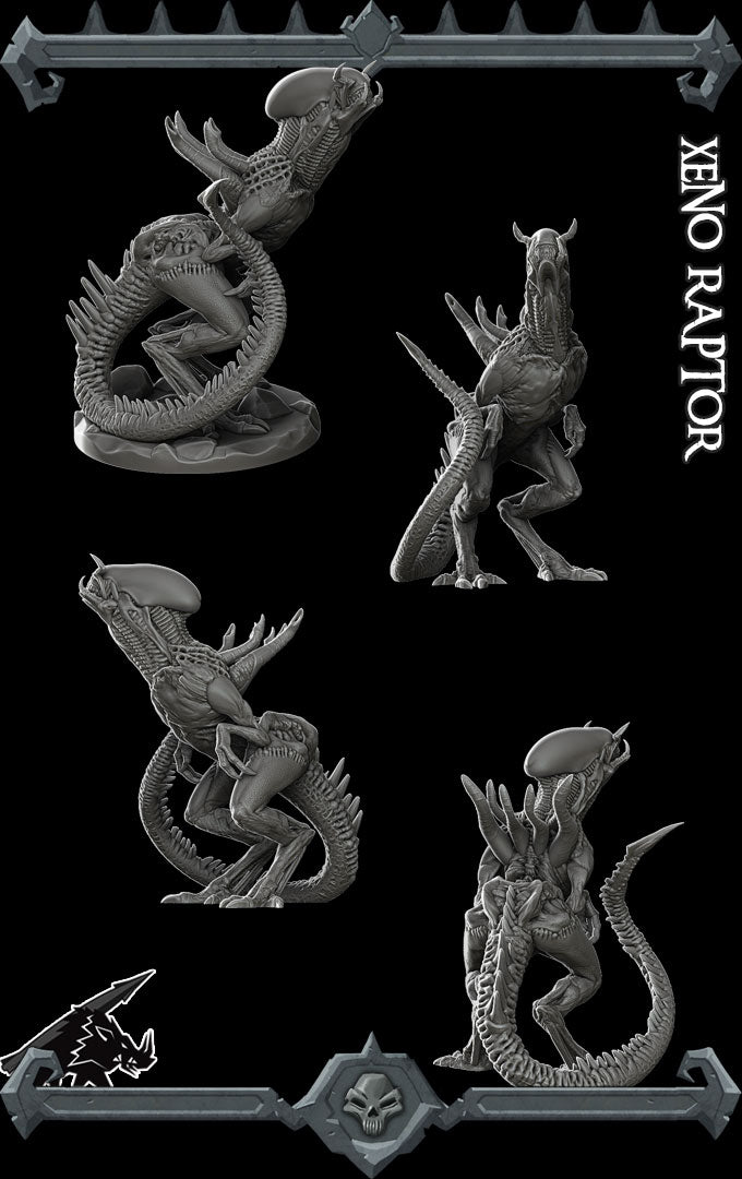Acidmaw, the Hunter from Beyond | XenoRaptor | Alien Miniature for Tabletop games like D&D and War Gaming