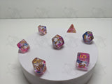 Bardic Inspiration | 7pc Dice Set | Clear / Purple / Blue | For D&D and other Tabletop Games