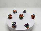 Prismatic Pride | 7pc Dice Set | Transparent Rainbow | For D&D and other Tabletop Games
