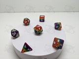 Prismatic Pride | 7pc Dice Set | Transparent Rainbow | For D&D and other Tabletop Games