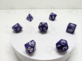 Twilight Lichen | 7pc Dice Set | Green / Silver / Silver Numbers | For D&D and other Tabletop Games