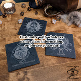 D&D Class Etched Slate Drink Coasters | Dungeons and Dragons Custom Coaster Set