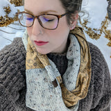 Dungeon Loot Infinity Scarf | D&D Dungeons and Dragons Tweed Handmade Knit Cowl Scarf | Gift idea for her | Girl Female Present