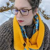 Cute Blue Loot Infinity Scarf | D&D Dungeons and Dragons Tweed Handmade Knit Cowl Scarf | Gift idea for her | Girl Female Present