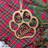 Pet Christmas Ornament | Snowflake Paw Print | Custom Christmas Ornament | Personalized Dog or Cat Gift