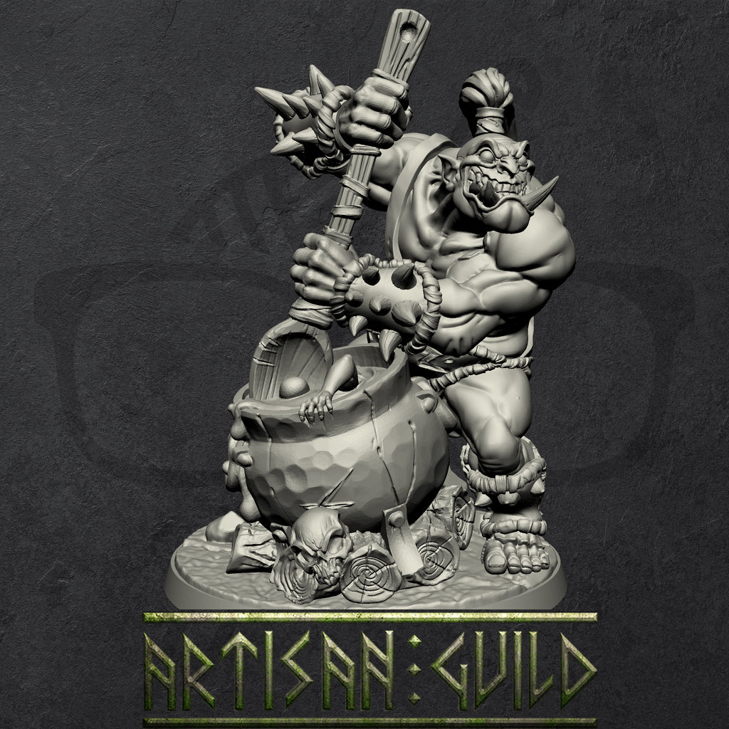 Burtz Dwarfstew | Ogre Marauder Chef miniature for Tabletop games like D&D and War Gaming